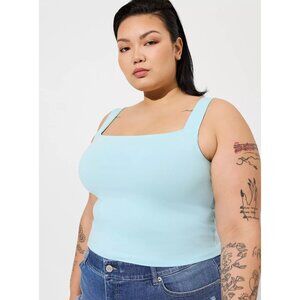 NEW Torrid Foxy Square Neck Crop Tank Atomizer Blue Size 2X